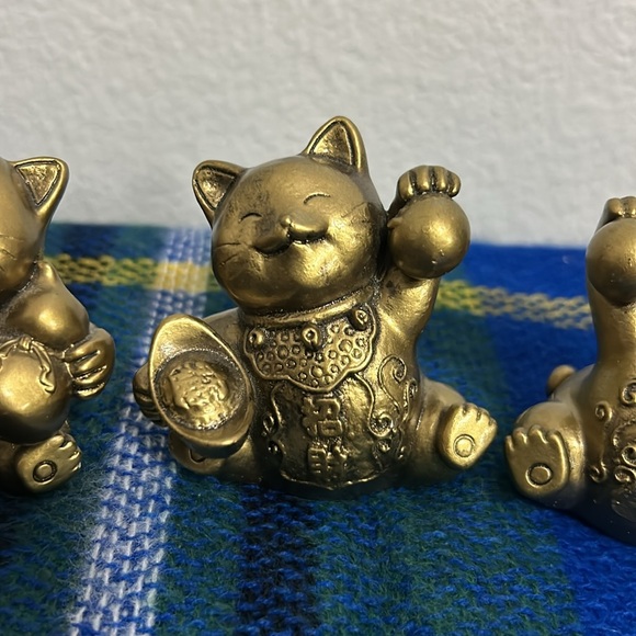 🖤NEW💕Feng Shui Lucky cat figurine set - Picture 4 of 15